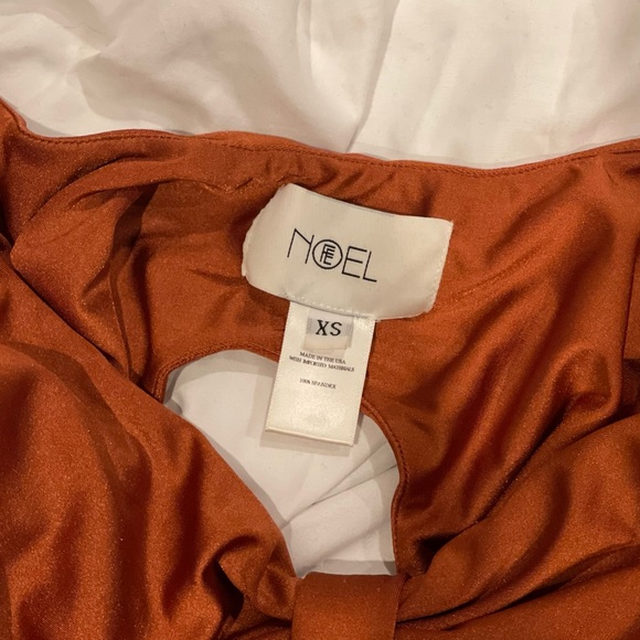 Fe Noel Puff Sleeve Bodysuit/Swimsuit in Rust, Size XS - Picture 6 of 8